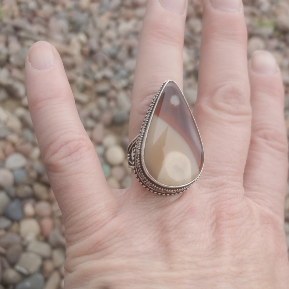New Mookaite Jasper 925 Silver Statement Ring. - Picture 15 of 16
